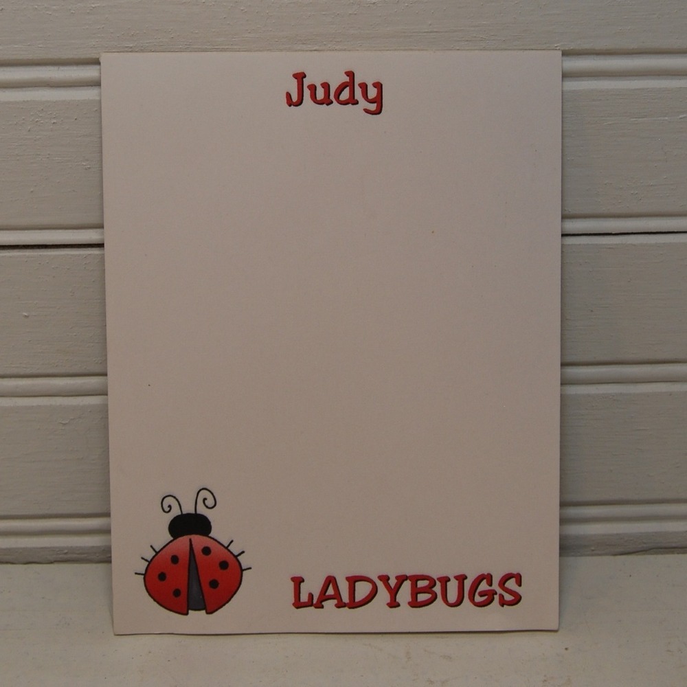 Notepad "Judy" personalized "Ladybugs" Vintage School Supplies Office